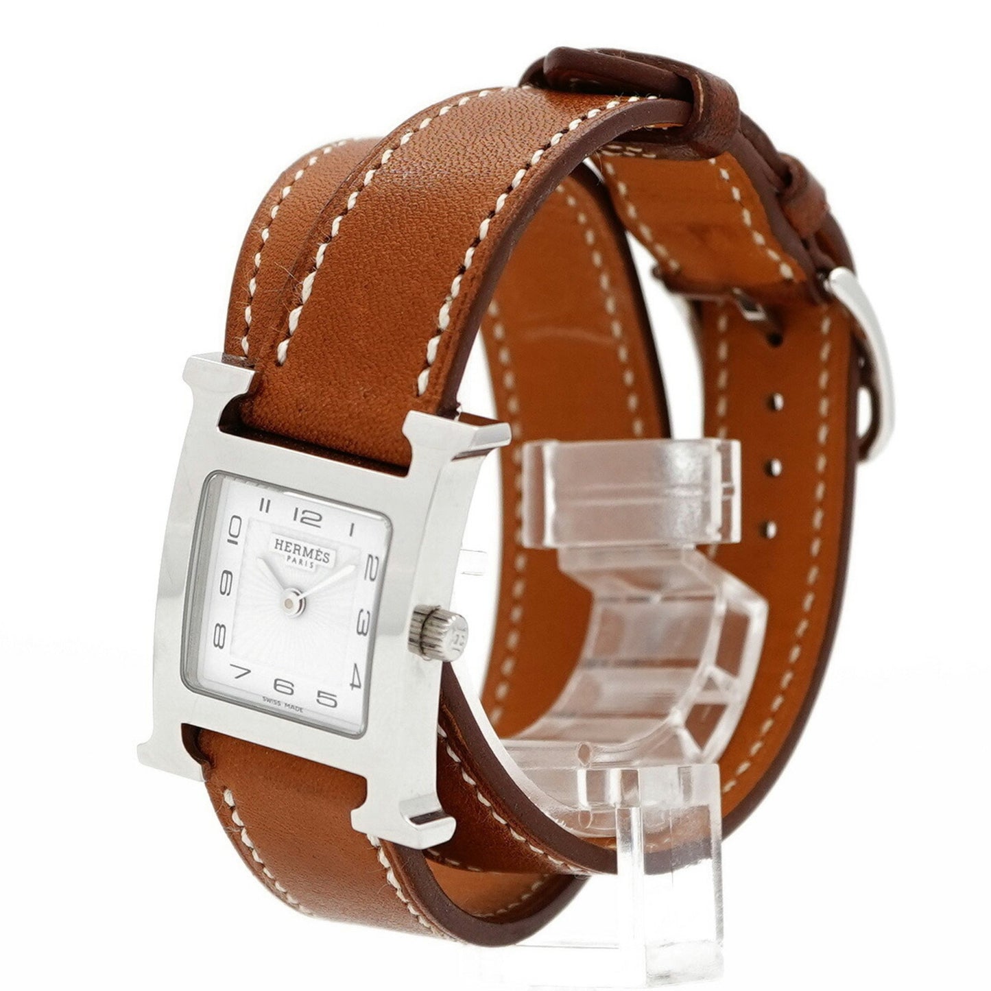 Herms H Watch Double Tour Hh1.210 White Dial