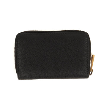 Gucci Leather Round Zip Card Case (496319) Black