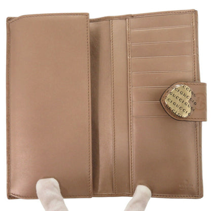 Unused Gucci Guccissima 203550 Leather Pink Beige Long Wallet 0848Gucci