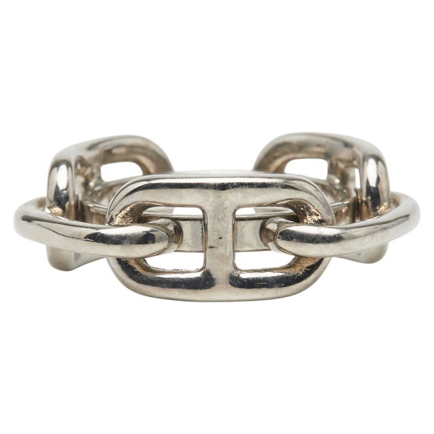 Hermes Chaine D'Ancre Scarf Ring Silver Metal