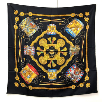 Hermes Les Tambours Tambours Carr 90 Scarf Silk