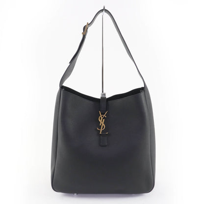 Saint Laurent 753837 Le 5 A 7 Soft Large Leather Shoulder Bag In Black With Gold Hardware And Dust