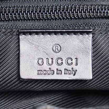 Gucci Gg Canvas Shoulder Bag 019 0343 200047 Navy Black Leather