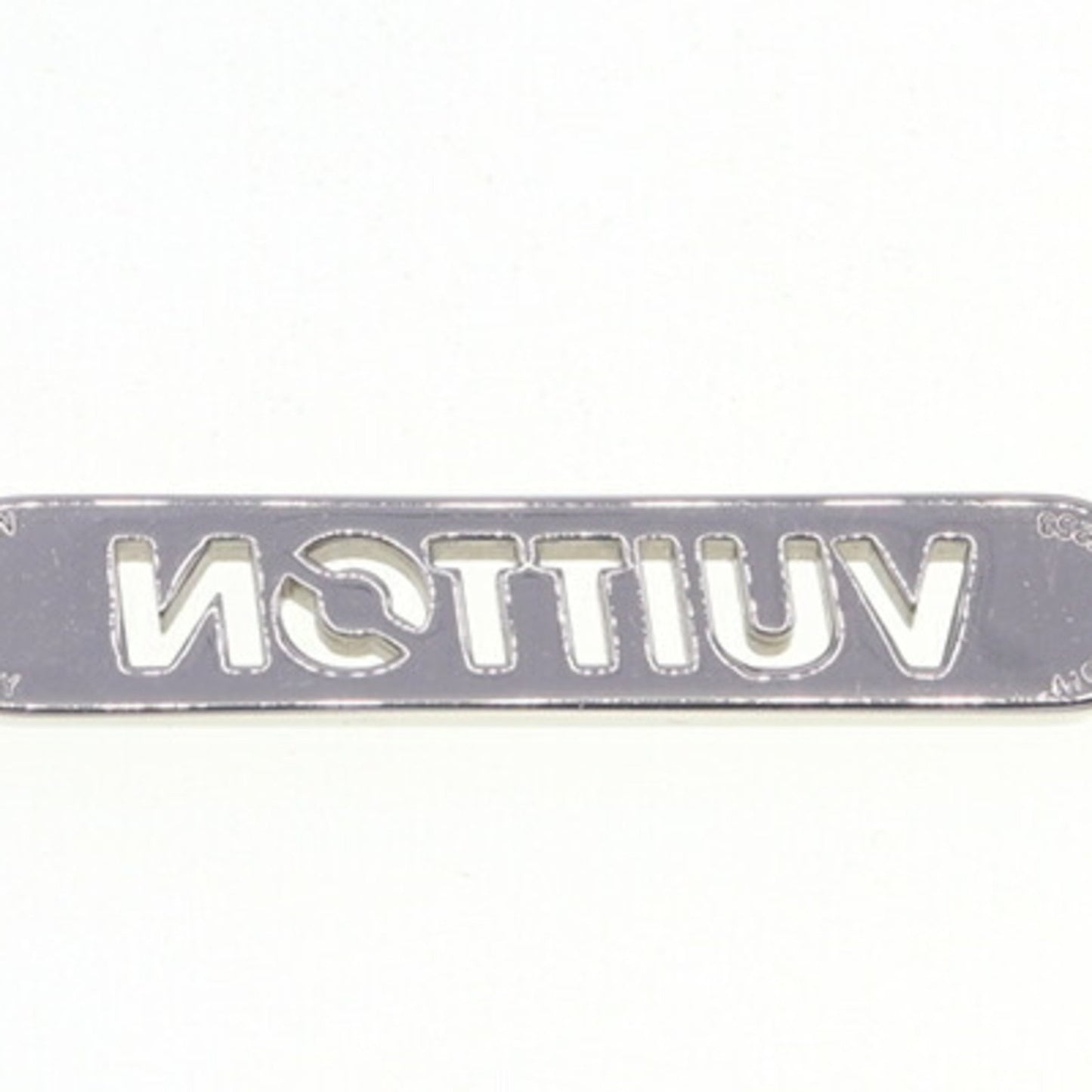 Louis Vuitton Necklace Lv Id M01154 Silver Metal Choker Pendant Plate