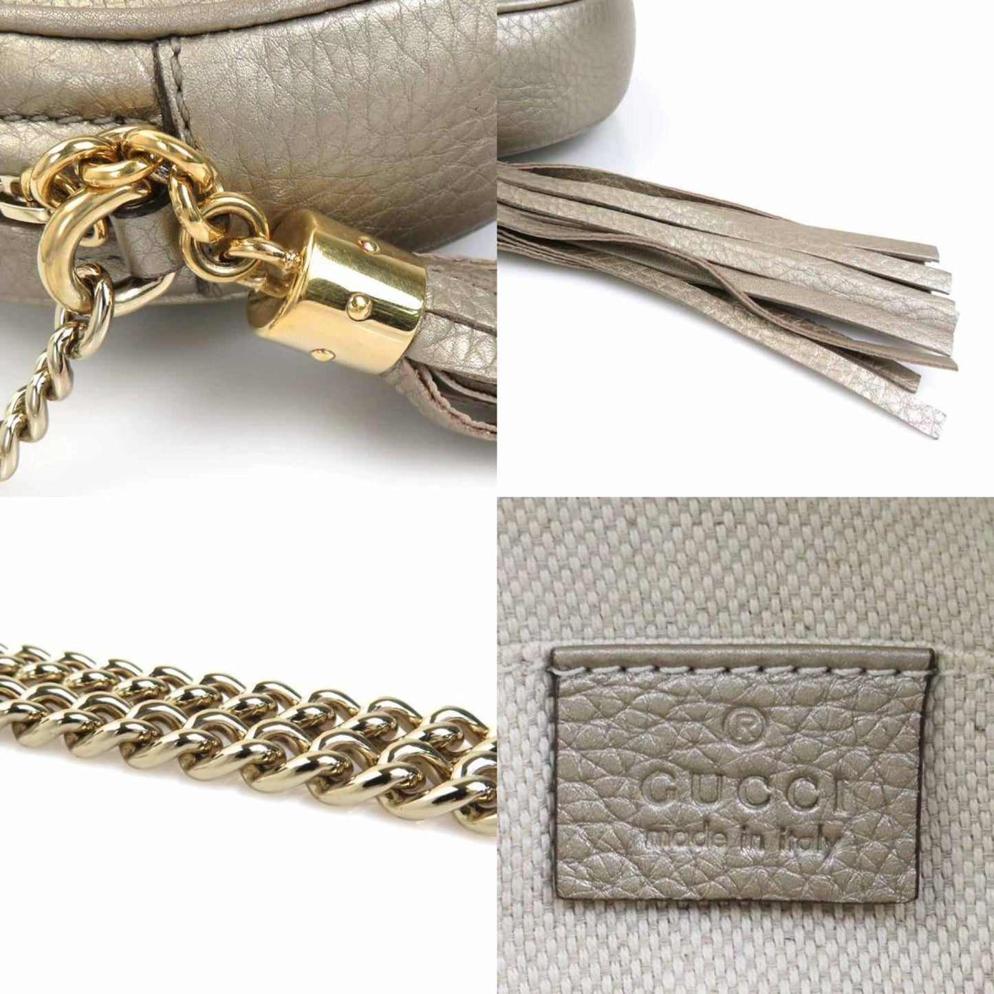 Gucci Shoulder Bag Soho Leather Gold