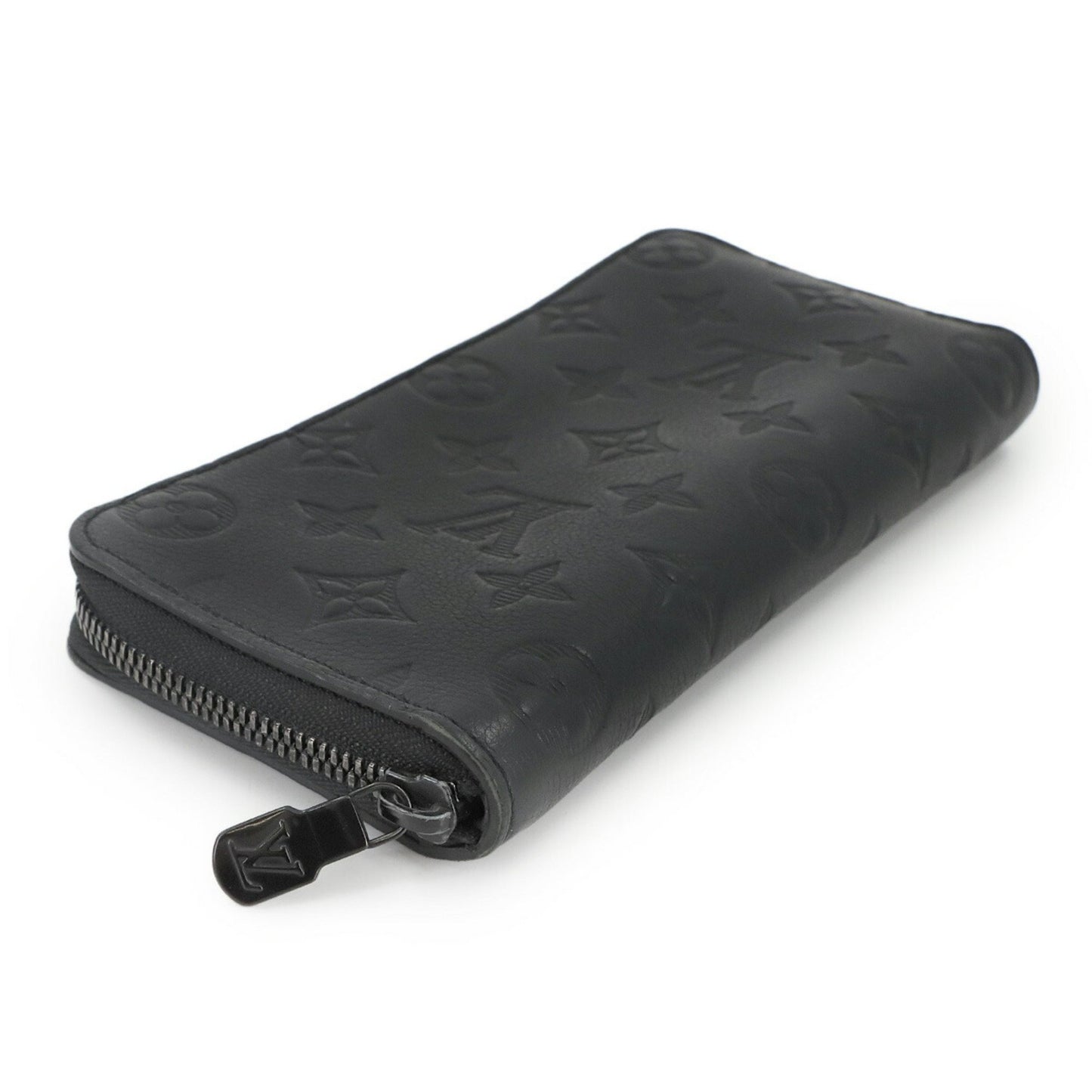 Louis Vuitton Monogram Shadow Zippy Wallet Vertical Long In Black Leather (M62902) Rfid