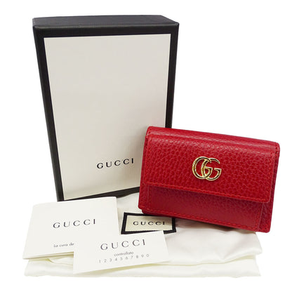 Gucci Women'S Petit Marmont Tri-Fold Wallet In Red Leather (523277) - Compact Mini Wallet