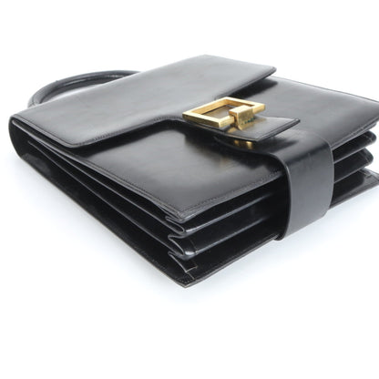 Christian Dior Leather Tote Handbag Black