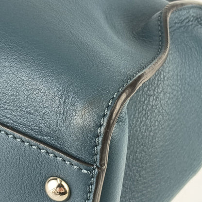 Fendi Tote Bag Peekaboo Large 8Bn210 Blue Leather
