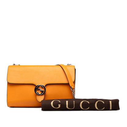 Gucci Interlocking G Chain Shoulder Bag 387604 Orange
