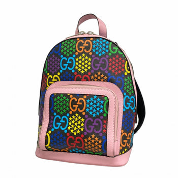 Gucci Gg Psychedelic Backpack 601296 Leather Pink Multicolor