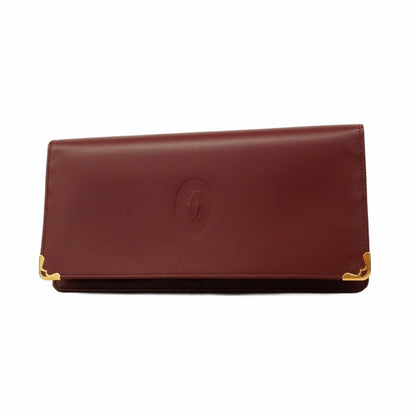 Cartier Must Long Wallet Leather Bordeaux