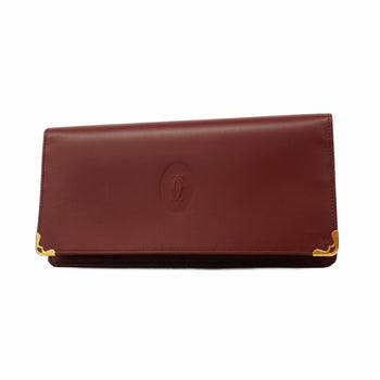 Cartier Must Long Wallet Leather Bordeaux