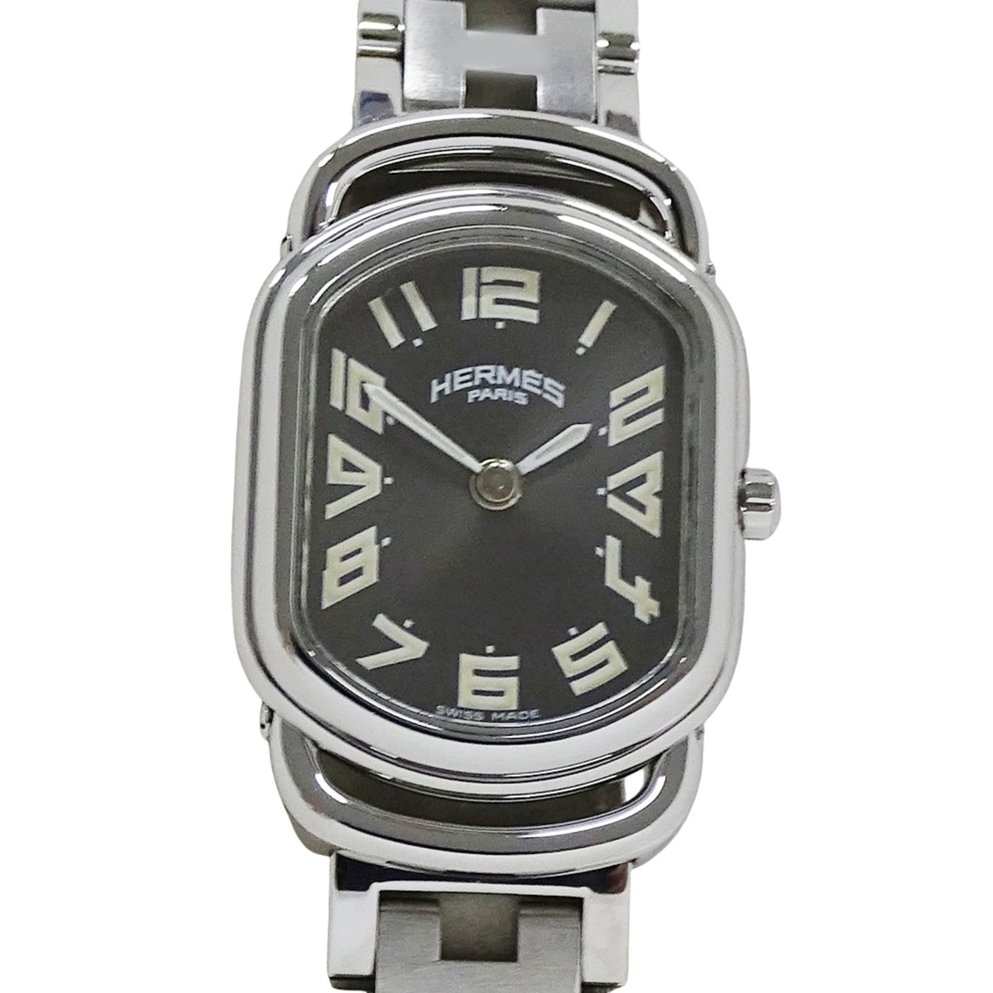 Herms Rally Quartz Qz Stainless Steel Watch