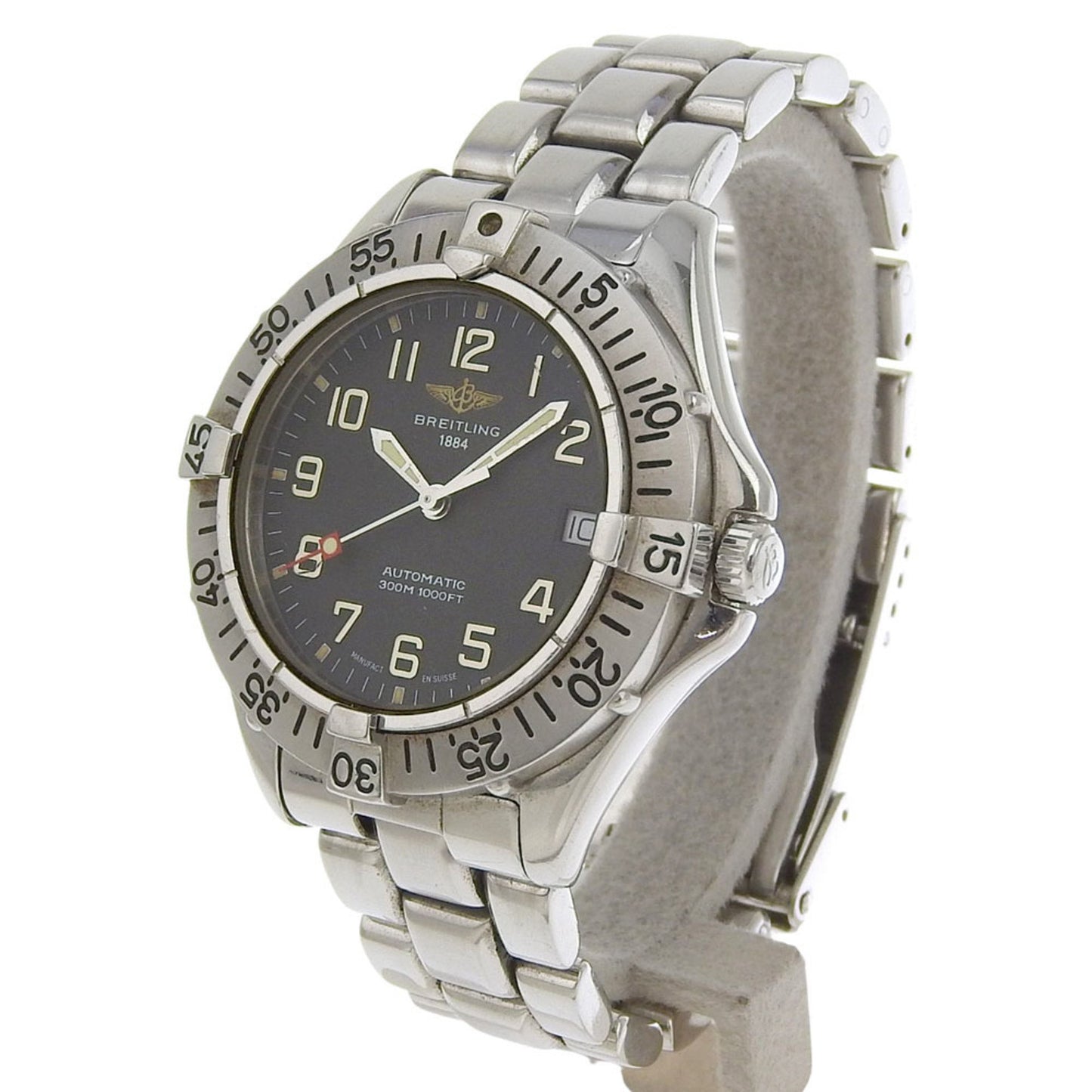 Breitling Colt Watch A17035 Stainless Steel Automatic Analog Display Black Dial