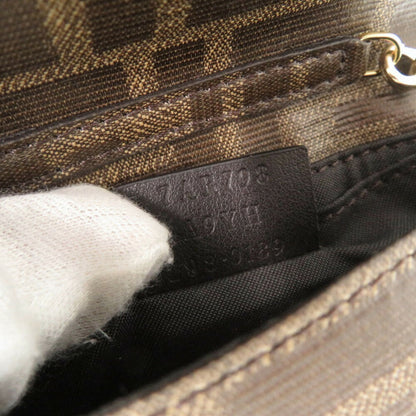 Like New Fendi Nano Baguette Charm 7Ar798 Pvc Brown Chain Shoulder Bag Pouch 0069Fendi