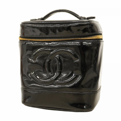 Chanel Vanity Bag Patent Leather Black