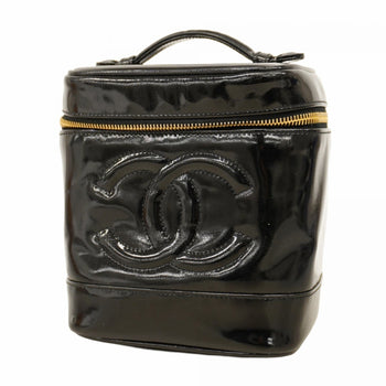 Chanel Vanity Bag Patent Leather Black