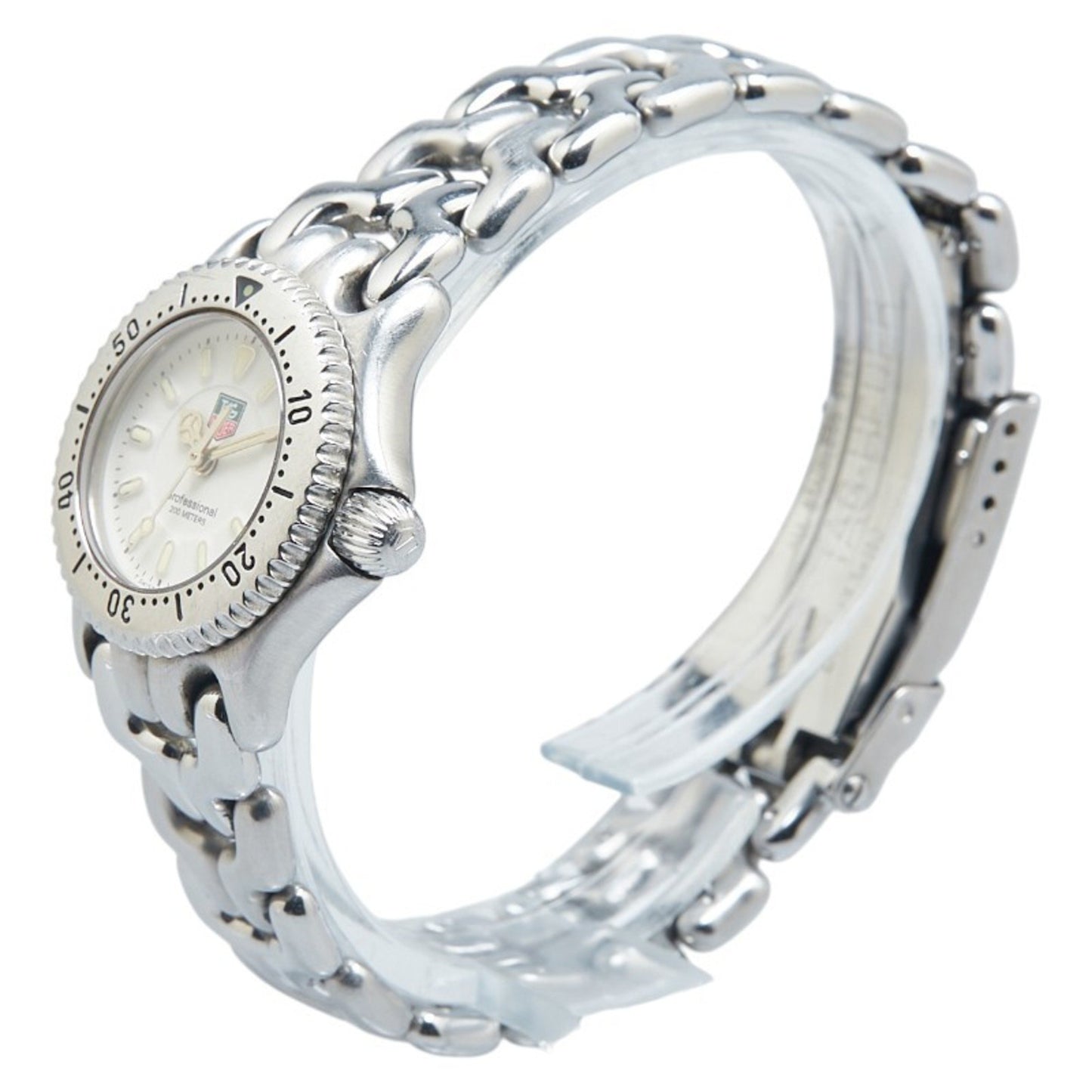 Tag Heuer Professional Watch Wg1412-0 Quartz White Dial Stainless Steel