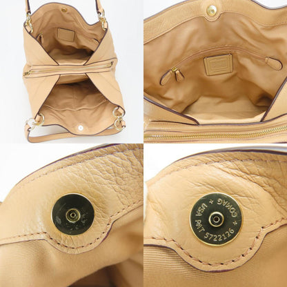 Coach Tote Bag F57545 Leather Pink Beige