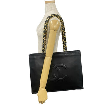 Chanel Deca Coco Lambskin Leather Chain Tote Bag