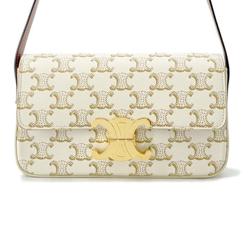 Celine Triomphe Claude Shoulder Bag 194142 Celine White