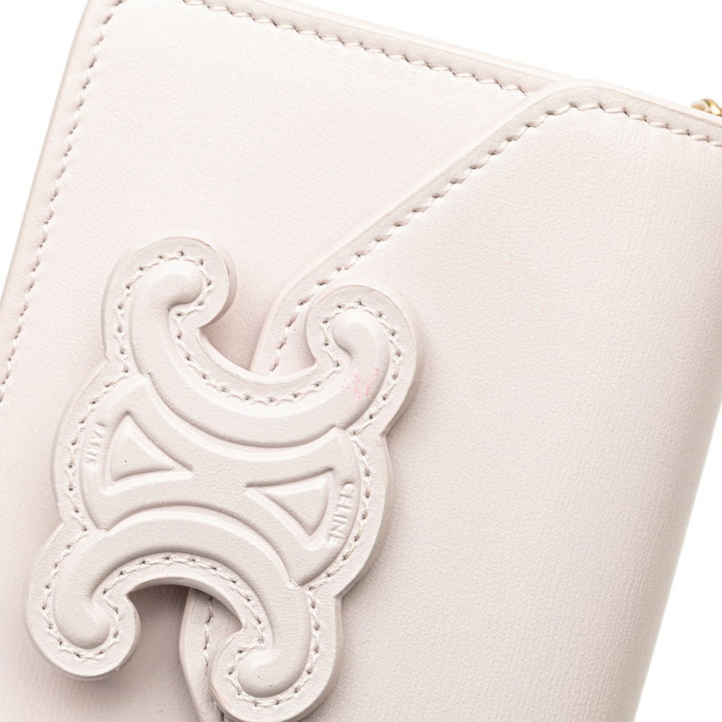 Celine Triomphe Chain Shoulder Bag In Pink Leather