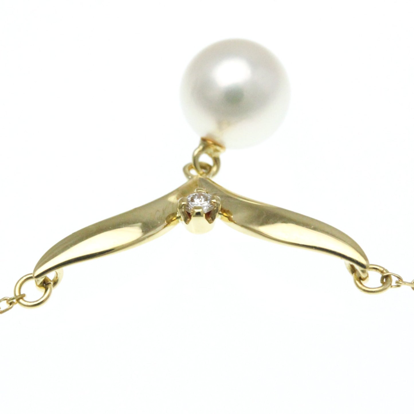 Mikimoto Pearl Diamond Necklace Yellow Gold (18K) Diamond