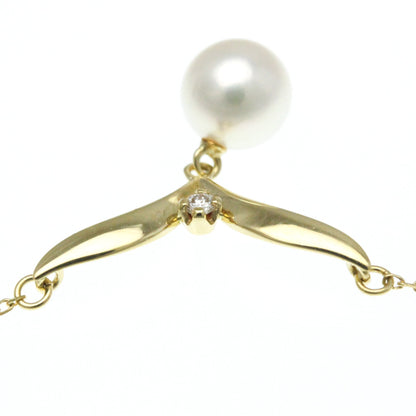 Mikimoto Pearl Diamond Necklace Yellow Gold (18K) Diamond