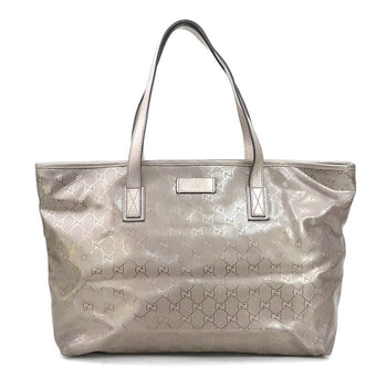 Gucci Handbag Gg Imprime Leather Metallic Brown