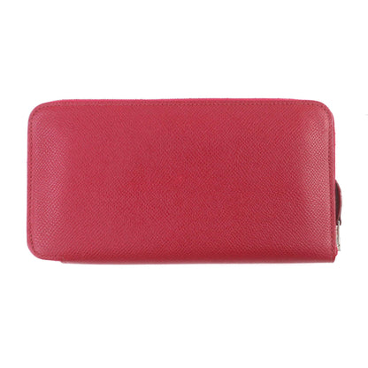 Hermes Azap Long Classic Ruby Epsom Leather Round Zip Wallet