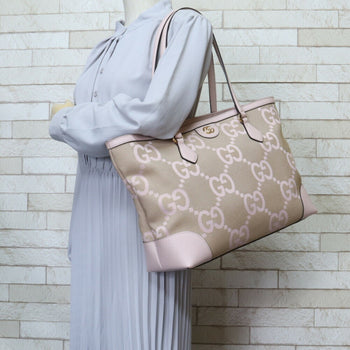 Gucci Jumbo Gg Tote Bag Canvas 631685 Pink