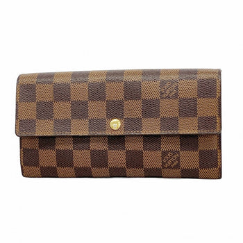 Louis Vuitton Damier Portefeuille Sarah Long Wallet N61734 Ebene