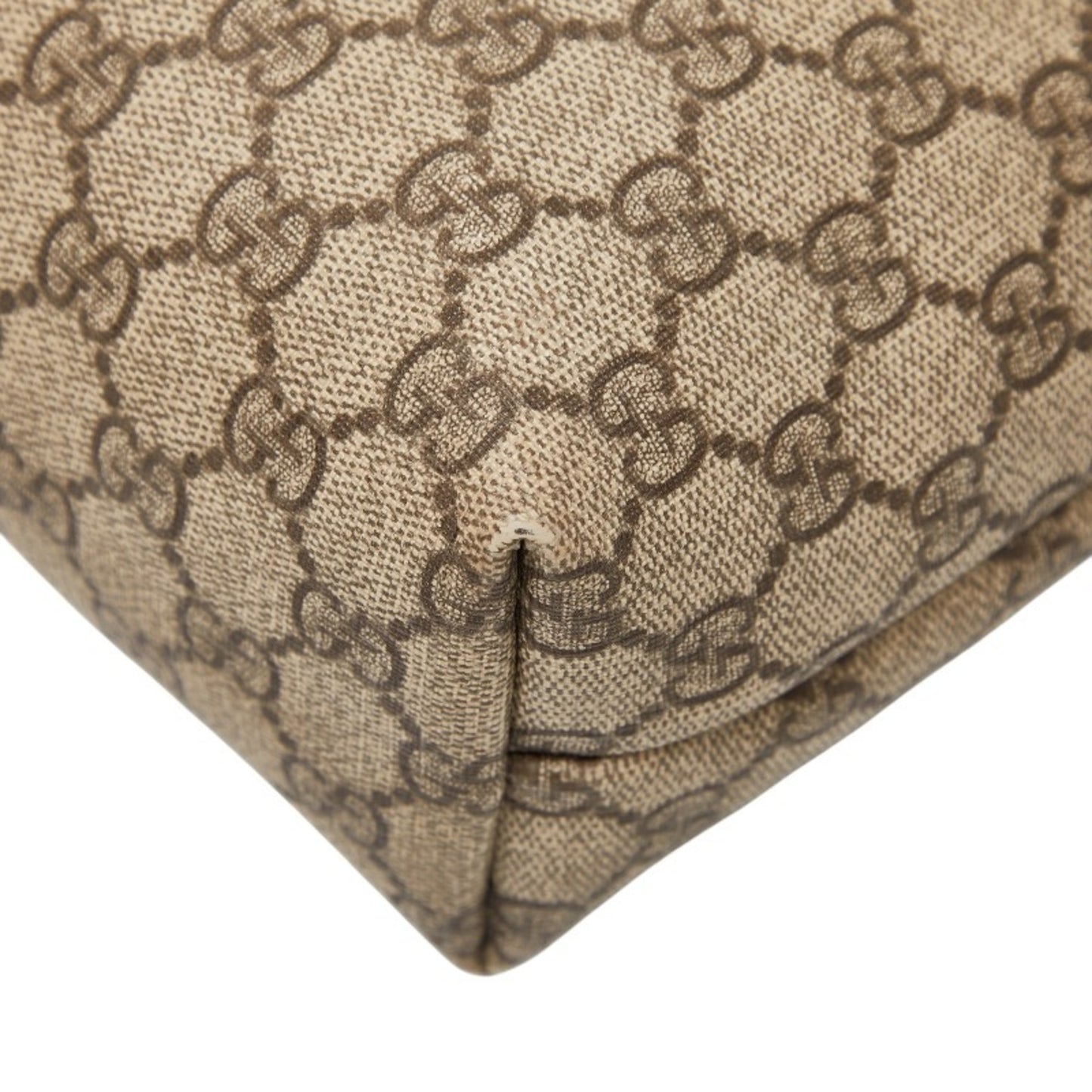 Gucci Gg Supreme Handbag Tote Bag 211138 Beige Ivory Leather