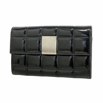 Chanel Chocolate Bar Business Card Case In Black Patent Leather