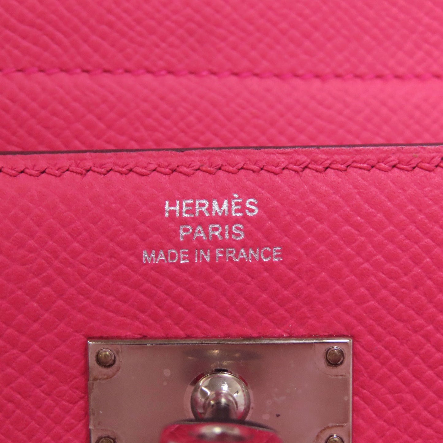 Hermes Herms Kelly Wallet Compact Rose Extreme Silver Hardware Bifold Epson