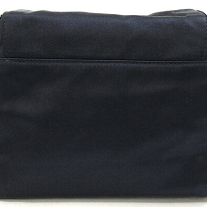 Prada Shoulder Bag In Black Satin With Tassel Embroidery