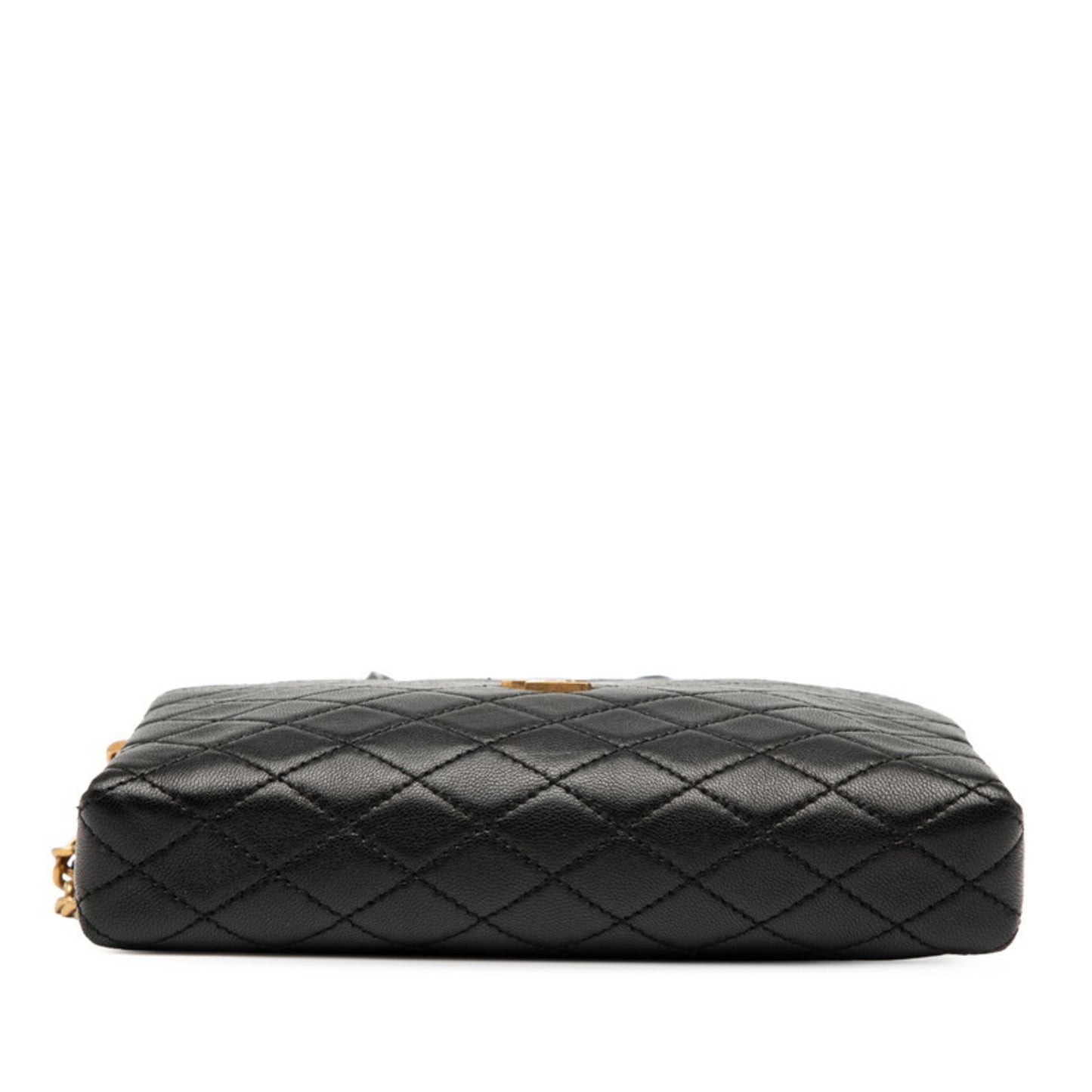 Saint Laurent Ysl Logo Gaby Shoulder Bag 733667 Black Leather