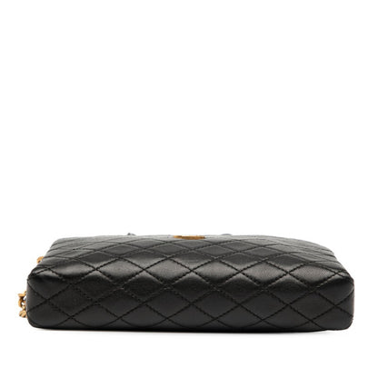 Saint Laurent Ysl Logo Gaby Shoulder Bag 733667 Black Leather