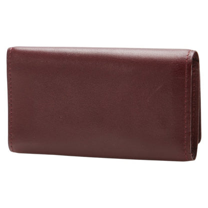 Burberry Nova Check 3-Ring Key Case In Wine Red