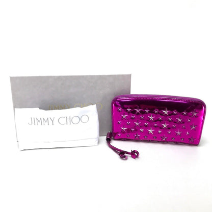 Jimmy Choo 163Filipa.Cim Zip Around Long Wallet Filipa Star Studs Long Wallet Purple Metallic Purple