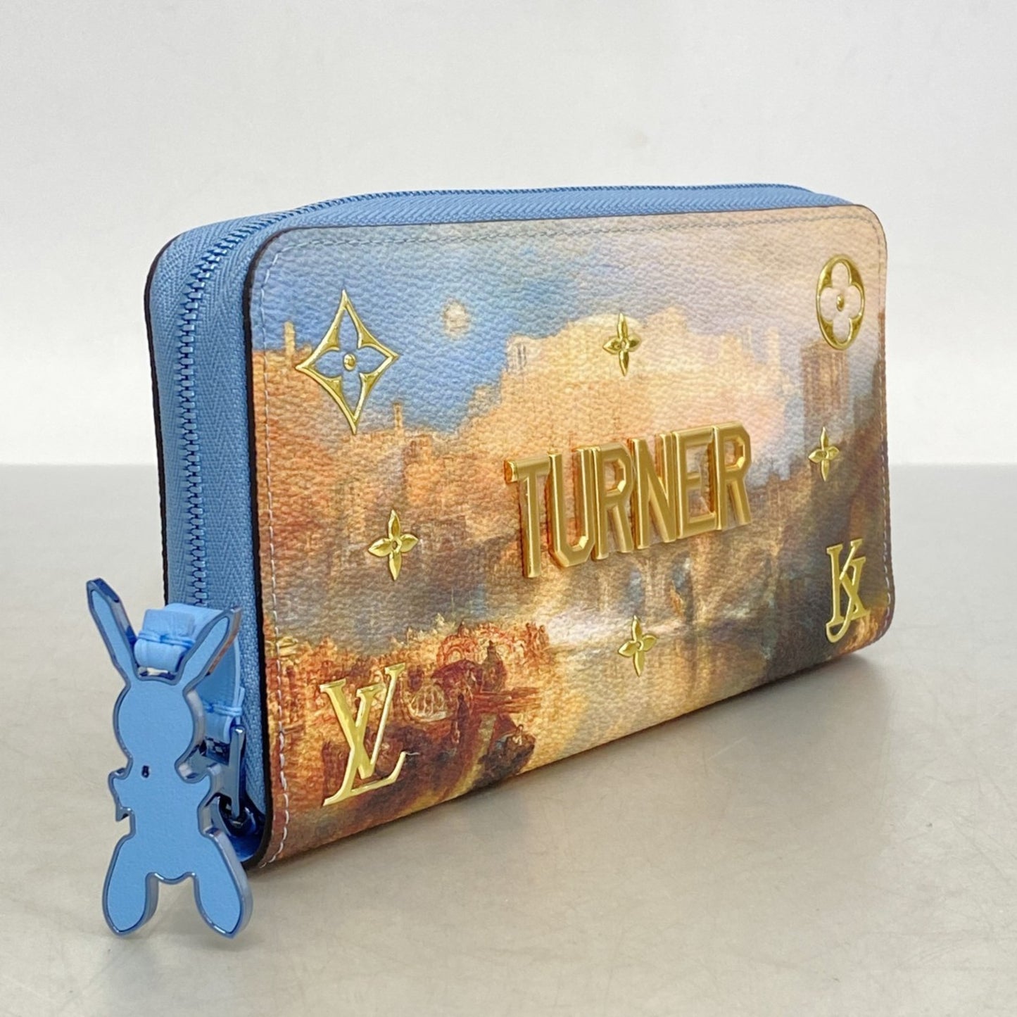 Louis Vuitton Monogram Certy Zippy Wallet M64604 Light Blue/Beige