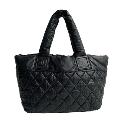 Chanel Coco Cocoon Mark Nylon Handbag Mini Tote Bag Black 22798