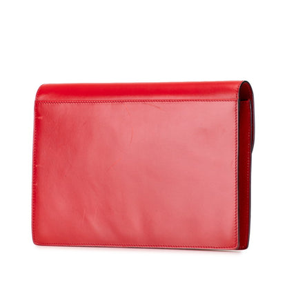 Celine Logo Clutch Bag In Red
