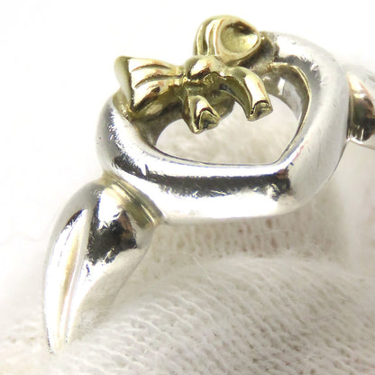 Tiffany & Co. Ring Heart Ribbon Silver 925 K18Yg Approx. 3.2G Yellow Gold #9.5