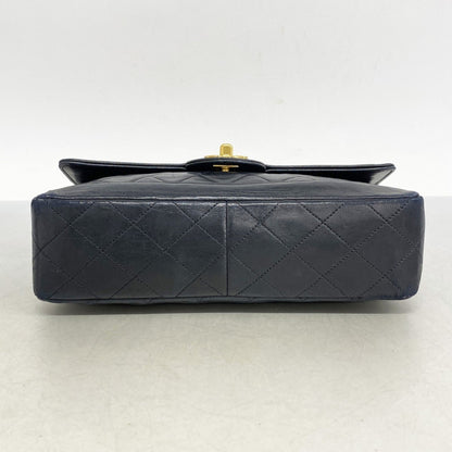 Chanel Shoulder Bag Matelasse W Chain Lambskin Black