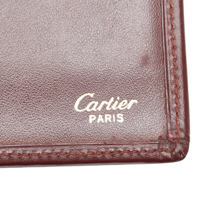 Cartier Must Line Long Wallet Wine Red Leather