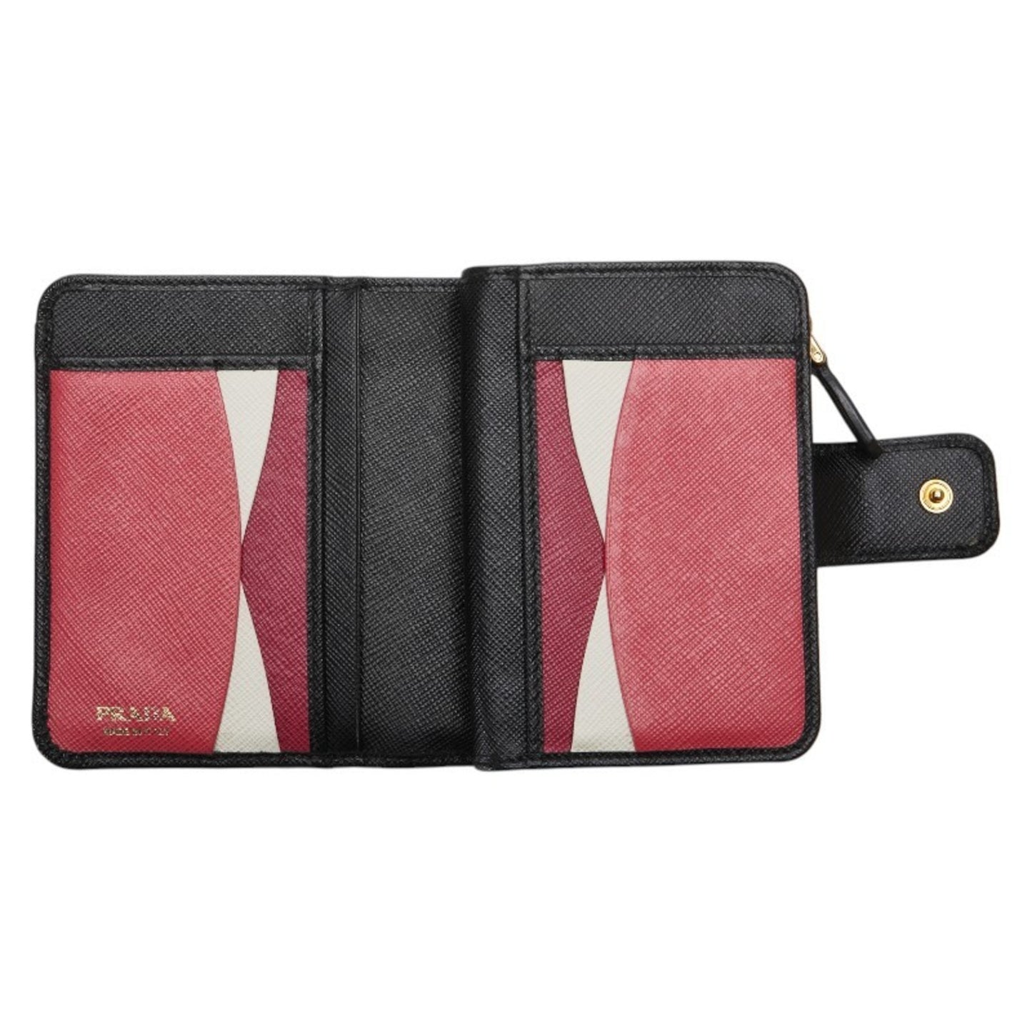 Prada Saffiano Bifold Wallet 1Ml018 Black Leather