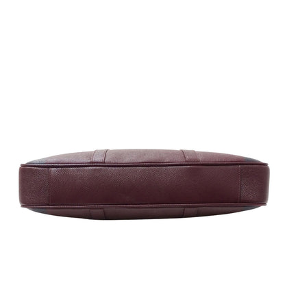 Burberry Men'S Leather Business Bag In Bordeaux And Navy. Perfect For Handbags