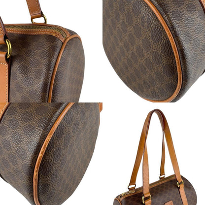 Celine Handbag In Brown Macadam Coated Canvas